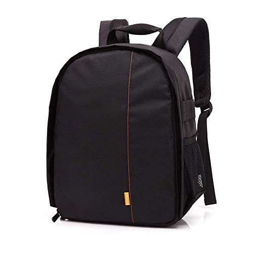 Camera Case, Camera Bag with Waterproof, Adjustable Velcro, Shockproof, 9x4.33x12.6 inch, SLR/DSLR Camera Backpack for Sony Canon Nikon Lens, Flash, Mirrorless Camera and Other Accessories(Orange)