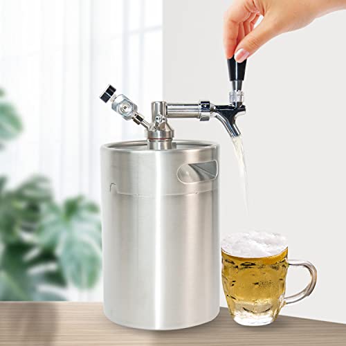 170oz Mini Keg Growler Tap System, Growlers for Beer, Stainless Steel Pressured Draft Beer