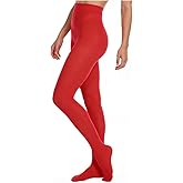 VIGUEUR Red Tights, Women's 80 Den Soft Opaque Tights