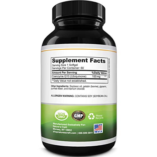 CoQ10 200mg Liquid Capsules Supplement High Absorption Coenzyme Q10