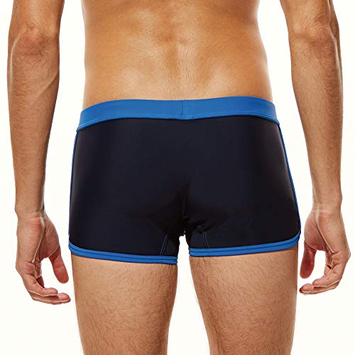 Men's Sport Swimwear Swimming Pants Breathable Briefs Shorts Beachwear Trunks Drawstring by Lowprofile Navy