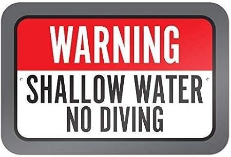 Amazon.com: Safety Sign Novelty Signs,12x16inches,Warning Shallow Water