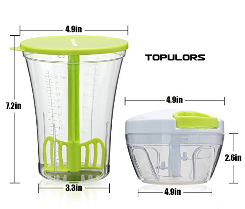 Manual Food Chopper Hand-Powered Food Chopper Compact Handheld Onion Chopper, Garlic Squeezer, Ginger Slicer, Pepper Cut, Herbs Chop, Cheeses Chopper Masher (Chopper set)
