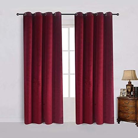 Buy Angel Mommy Imported Velvet Curtains For Door Maroon Door