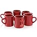 Diner Coffee Mugs Red Set of 6