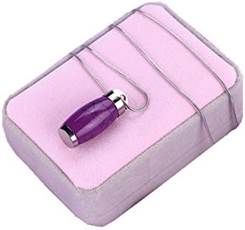 Anti-leak High Class gem-titanium Aromatherapy Essential Oil perfume Diffuser Necklace Pendant,Hypo-allergenic true titanium material(Purple)