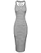 Awesome21 Women's Casual Stretch Striped Caged Racerback Bodycon Midi Dress