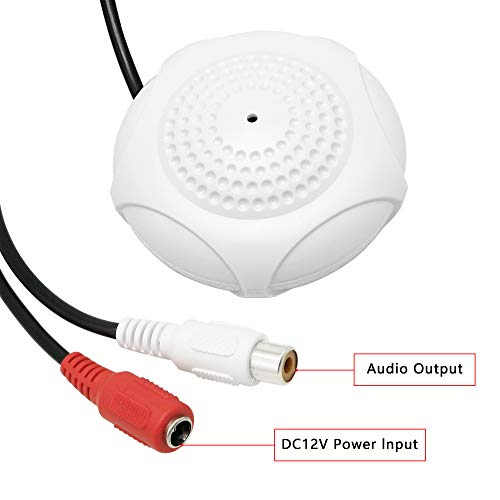 CCTV Microphone,Pickup Audio Mic,Sound Monitor kit Microphone High Sensitive for CCTV Security