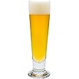 Restaurantware 14 Ounce Tall Beer Glasses Set Of 6 Tall-Footed Pilsner Glasses - Fine-Blown Dishwasher-Safe Clear Glass Beer Glass Set Lead-Free For Beers Ales or Cocktails
