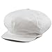 The Hat Depot 100% Cotton Plain Blank 6 Panel Newsboy Gatsby Apple Cabbie Cap Hat Made in USA (White)