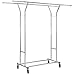 SONGMICS Rolling Garment Rack Heavy-Duty Double-Rail Clothing Hanging Rack on Lockable Wheels Chrome Finish ULLR22C