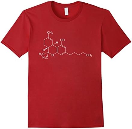 Mens THC Molecule Tetrahydrocannabinol T-Shirt Small Cranberry
