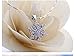COOLSOME Snowflake Necklace Pendant Womens Girls 18K White Gold Plated Sparking 5A Cubic Zirconia Jewelry