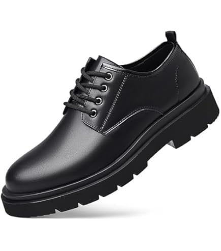 Amazon.com: Men's Pointed Toe Lace Up, Real Leather Derby Shoes