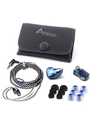 ikko OH1   Metror, alta fidelidad dinámicos y equilibrados Armatures híbridos in ear Monitor auriculares auriculares con cable desmontable y cámara de sonido de aleación de aviación (azul estrella)