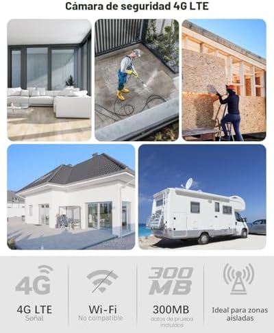 Câmara de Vigilância 4G LTE com Cartão SIM Portátil sem Wi-Fi