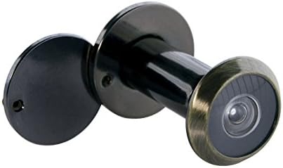 OPGX Solid 200-degree Door Viewer with Heavy Duty Privacy Cover for 1-3/8" to 2-3/8" Thick Doors, Antique Brass