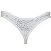 YiZYiF Men's Flower Pattern Lace Thong Underwear Bikini White Medium