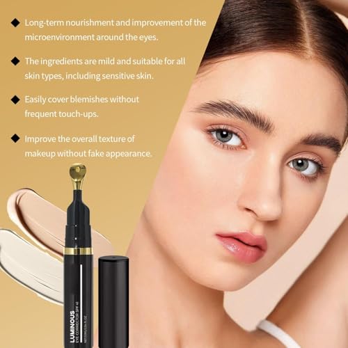 Luminous Eye Corrector SPF 41, Dark Circle Concealer, Full Coverage, Long Lasting, Conceals, Corrects, Covers, Hydrates, Highlights, Light Ivory, Instant Anti Age Eraser Eye Concealer (Ivory White, A)