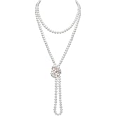 TUOKAY Vintage 1920s Pearls Beads Necklace for Women Flapper Pearl Beads Necklace, Faux 60 inches Long Pearls Necklace can be Worn for Formal Events Themed Party, The 60-inch versatile length allowing you to style it long, wrapped multiple times, draped elegantly depending on your formal look.