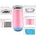 Stemless Wine Tumbler with Lids, Palmula Double Wall Stainless Steel Glass for Wine, Coffee, Drinks, Cocktails, Champagne (Blue Pink)