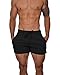 YoungLA Men's Bodybuilding Lift Shorts W/Zipper Pockets 101 | All Black Large