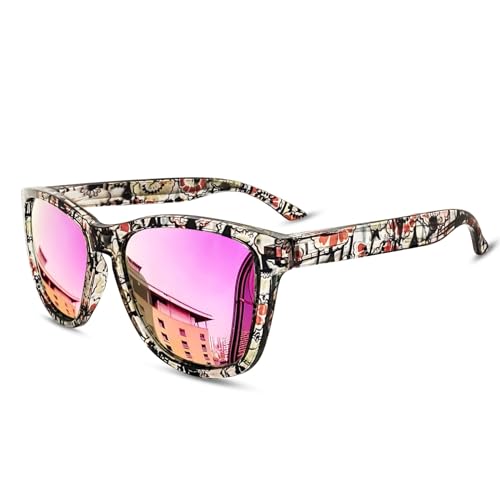KANASTAL Women's Men's Polarized Sunglasses UV400 Protection Square Retro Classic Vintage Sunglasses for Beach Travel Fishing