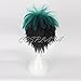 COSPLAZA Cosplay Wig Black Green Anime Hair Halloween Synthetic Wigs