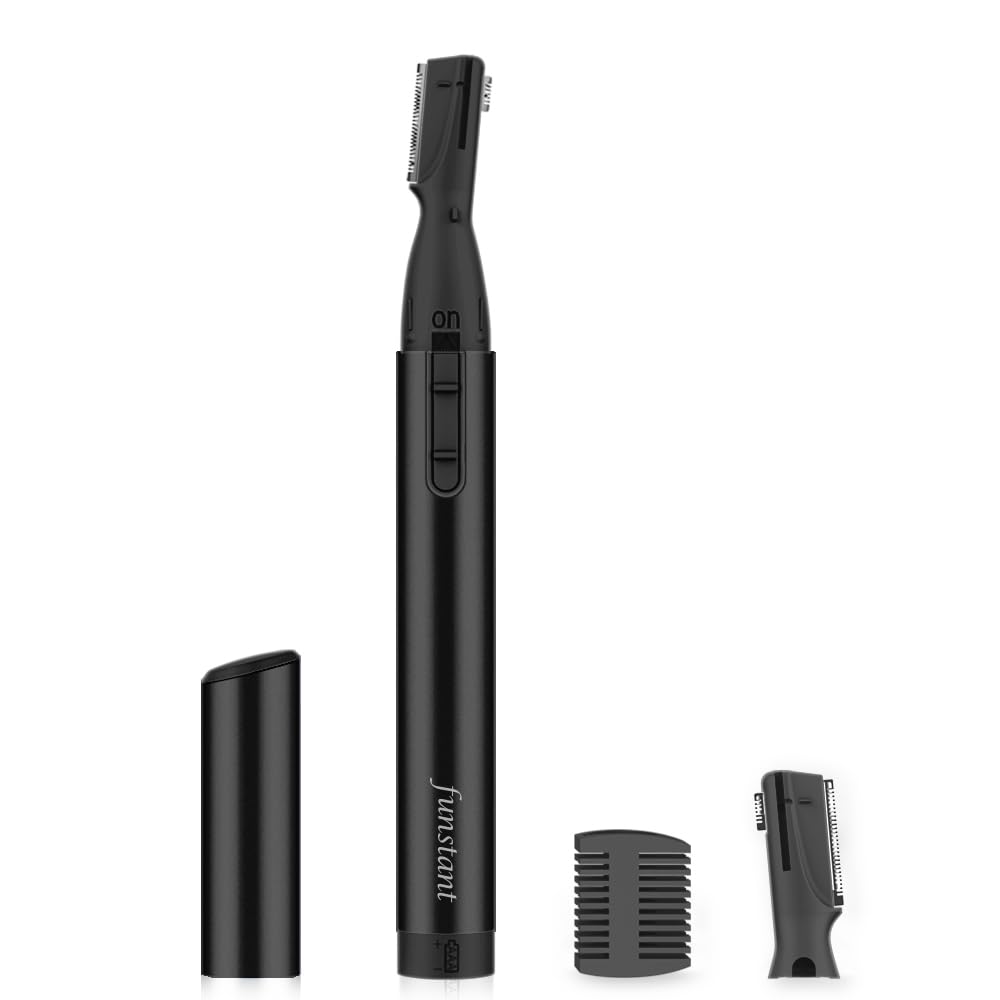 Photo 1 of Funstant Upgraded Eyebrow Trimmer for Men, Precision Detailer Battery-Operated Eyebrow Razor and Shaper, Electric Facial Hair Trimmer with Comb, Dual-Blade Grooming Tool, No Pulling Sensation
