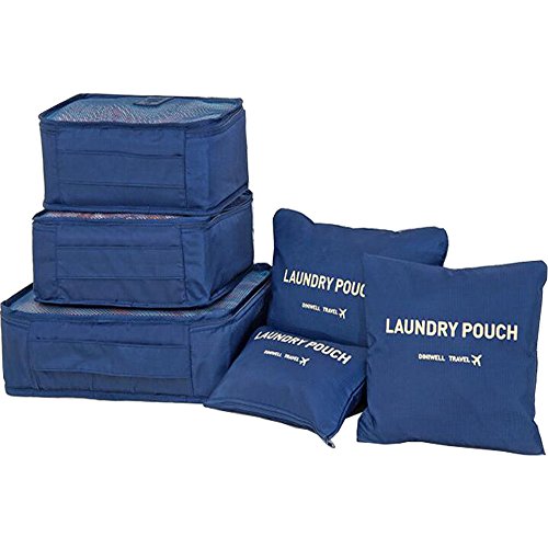 Set di 7 cubi da viaggio per valigie, organizer pieghevole per valigie