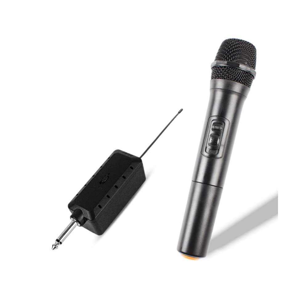 ZONADAH Single Wireless Microphone, Rechargeable Mic System with Receiver and Anti-Slip Ring, 30-100 meters Transmission Distance for Karaoke Singing, Public Speech, Wedding, Stage, Outdoor Activity