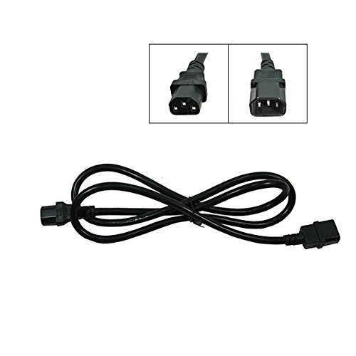 Heavy Duty Power Cord, 5Ft, C13 to C14 (IEC-320-C14 (male) to IEC-320-C13 (Female) ,15AMP, 14AWG, UL Listed