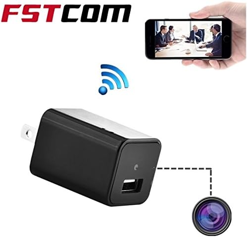 FSTCOM HD 720P Hidden Spy Camera Charger Adapter Wireless Wifi USB Wall Charger - Remote View, Motion Detection, Alarm Message, Home Security Nanny Cam