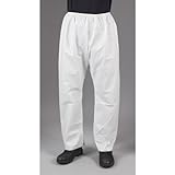 Lakeland MicroMax NS Microporous General Purpose Pant with Elastic Waist, Disposable, Large, White (Case of 50)