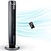 Aikoper Tower Fan, Oscillating Fan with Quiet Cooling 3 Wing Mode, 3 Speed and Remote Control, up to 7h Timer, LED Display, Low Noise Whole Room Floor Fan, 36-Inch, Black