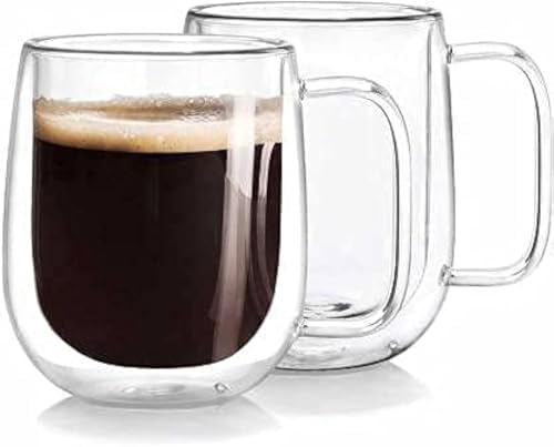Set of 2 Double Wall Glass Insulated 250ml Glass Coffee Mugs, Kahwa, Heat  Resistant Coffee Cups, Espresso, Latte Thermo Glassware, Milk Glasses,  Cappuccino, Macchiato, Juice, Ice Cream. price in Egypt | Amazon