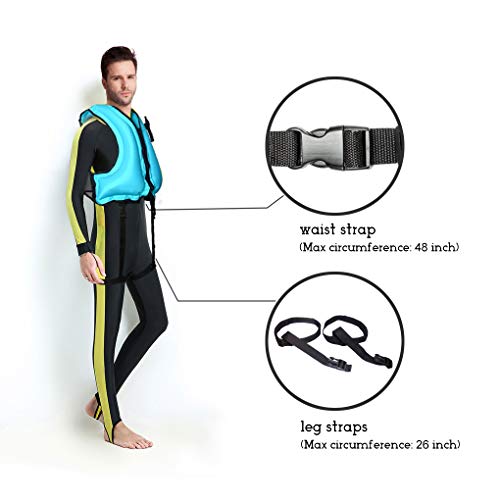 NAXER Inflatable Kayak Vest Adult Snorkeling Jacket Swim Buoyancy for 90-220 lbs