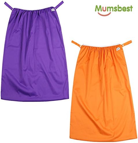 Mumsbest Big Size Girl Pail Liner Large Reusable Washable for Dirty Cloth Diapers Wet Bags (Purple,Orange)