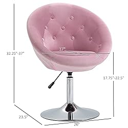 HOMCOM Modern Makeup Vanity Chair Round Tufted