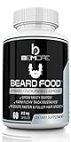 Beard Food | Facial Hair Supplement | Beard Growth Vitamin Pills - Grow Thicker Fuller Beards Faster with Proven Ingredients - Biotin (5000mcg!), MSM, NAC, PABA, Bamboo Extract + More!