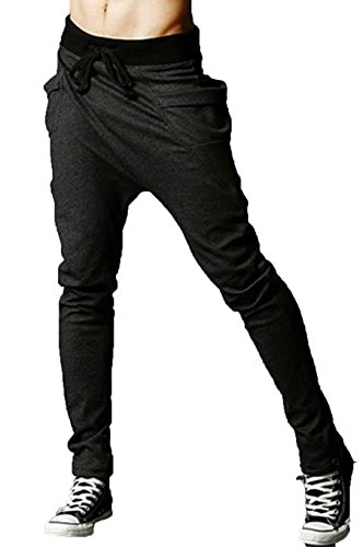 Leward Men's New Arrival Casual Jogging Harem Pants (XX-Large, Dark grey)