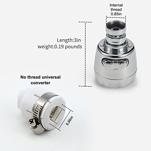 3New 360°Swivel Water Saving Tap Aerator Nozzle Filter Water Saving Tap Diffuser Kitchen Accessories (Short)