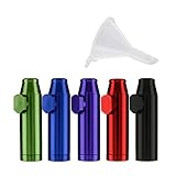 5 Pack Snuff Bullet Aluminium Metal Snuff Dispenser Snorter Bullet Rocket Shape Nasal Sniff … (Green)