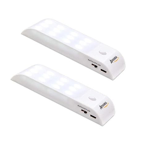 AMANKA Luz Nocturna Luces LED Armario con Sensor Movimiento Lámpara Nocturna Recargable con 3 Modos Luz