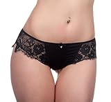 Alegro Women's Flora Dia Shiny Satin Lace Detail Hipster Boyshort 9011B