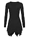 Made by Johnny MBJ Womens Long Sleeve Knot Baby Doll Tunic Top L Black