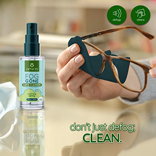Lens Cleaner Anti Fog Spray for Glasses (2oz) + Microfiber Cloth(6"x7