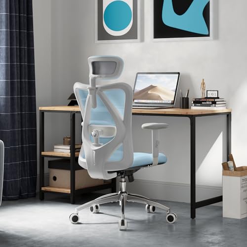 SIHOO M18 Bürostuhl ergonomisch, Computer-Schreibtischstuhl mit Verstellbarer Kopfstütze und Lendenwirbelstütze, hohe zurück Executive Drehstuhl für H