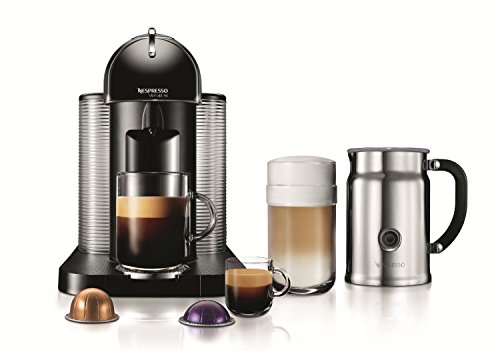 Nespresso Vertuoline Coffee & Espresso Maker w/ Aeroccino Plus Frother - Black