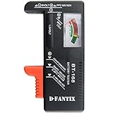 D-FantiX Battery Tester, Universal Battery Checker for AA AAA C D 9V 1.5V Button Cell Batteries (Model: BT-168)